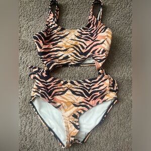 GB Girls leopard print Monokini Size 12
